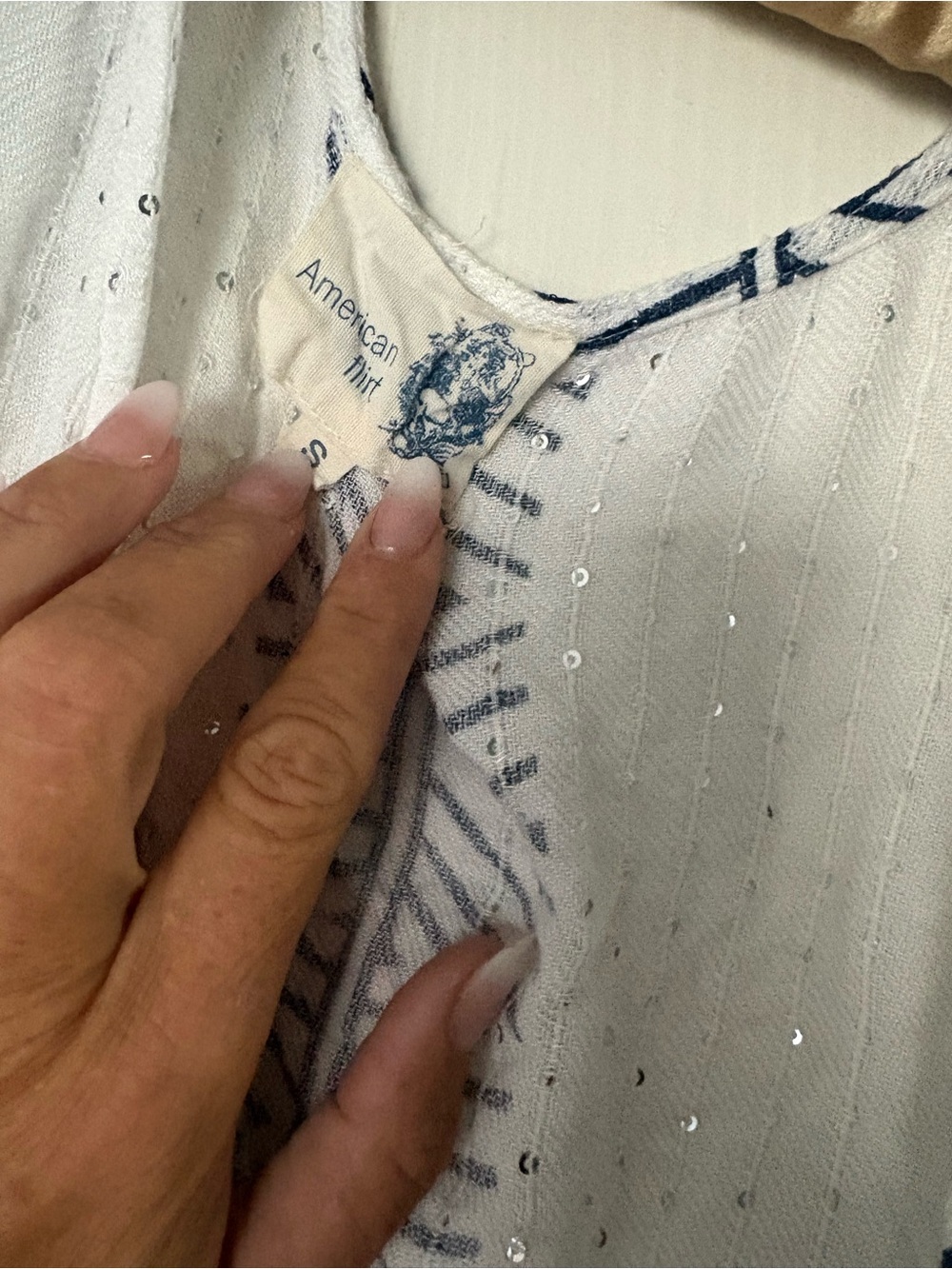 Old Navy White Dress with Silver Sequin Detail